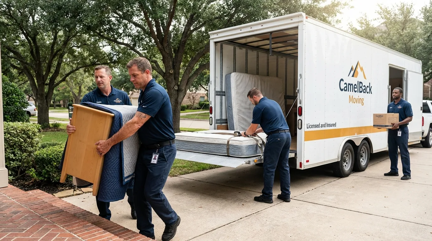 Crew loading residential truck for cross-state move from Kamiah, ID