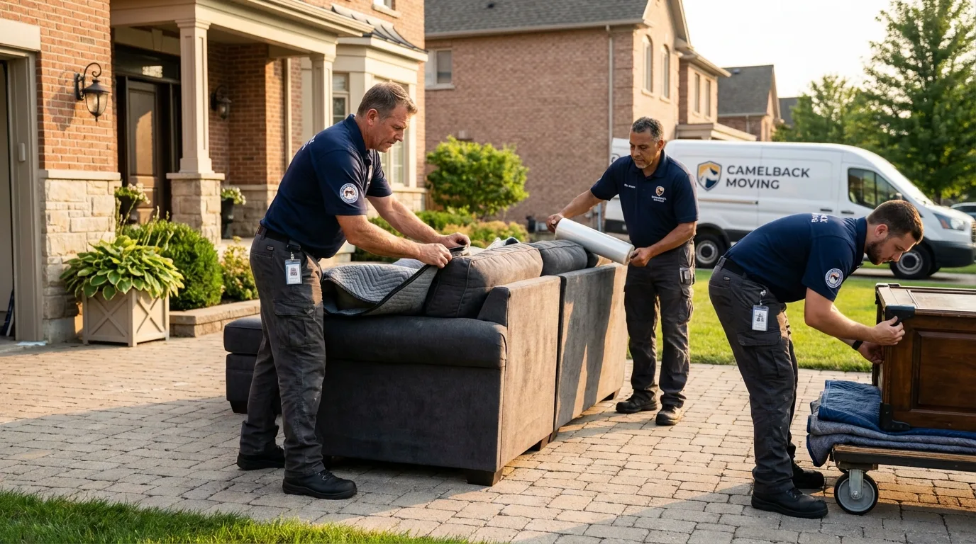 Large estate moving crew wrapping furniture in Kamiah, ID